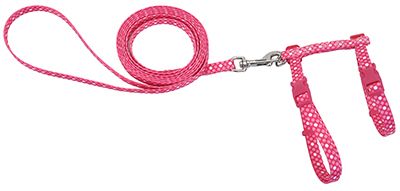 Coastal Fashion Harness & Leash Pink Polka Dot