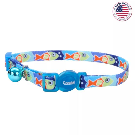 Safe Cat Blue Fish Breakaway Collar