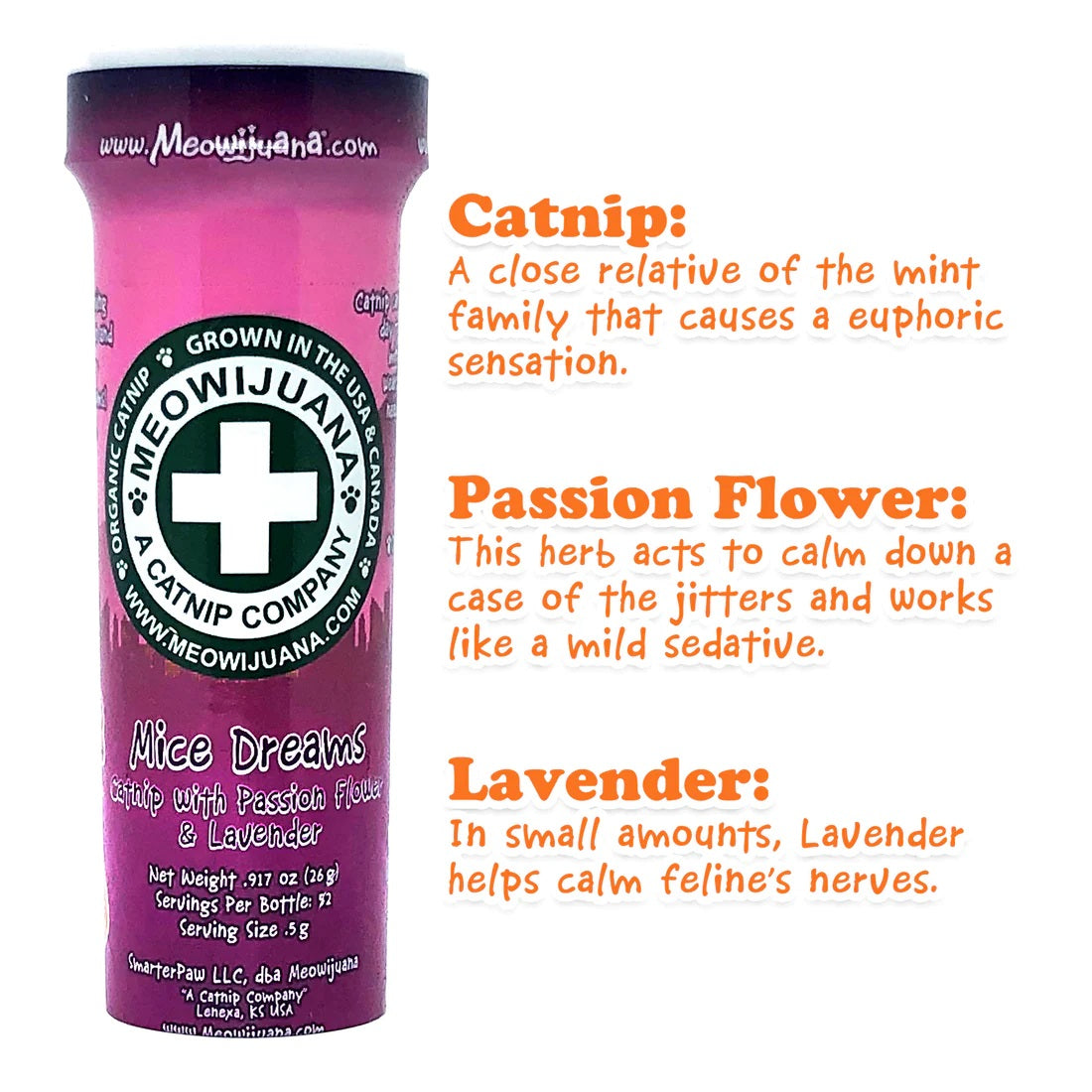 Meowijuana Mice Dreams - Passion Flower, Lavender & Catnip Blend